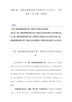 2023想一想我是哪种类型干部思想大讨论发言、心得材料（共4篇）供借鉴.docx