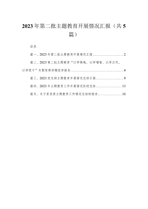 2023年第二批专题开展情况汇报（共5篇）.docx