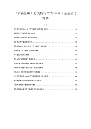 （多篇汇编）有关践行2023年四下基层研讨材料.docx