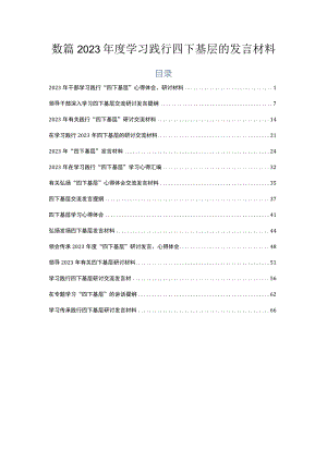 数篇2023年度学习践行四下基层的发言材料.docx