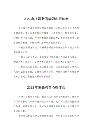 村干部学习贯彻2023年主题教育学习心得体会(九篇).docx