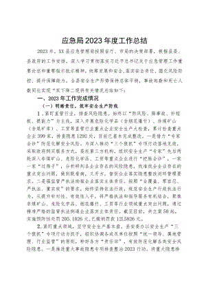 县应急管理局2023年度工作总结.docx