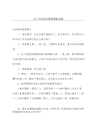 关于大班语言教案模板9篇.docx