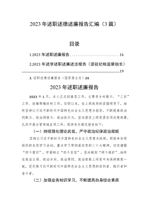 2023年述职述德述廉报告汇编（3篇）.docx