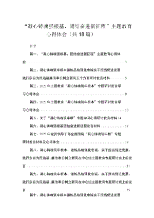 “凝心铸魂强根基、团结奋进新征程”专题教育心得体会（18篇）.docx