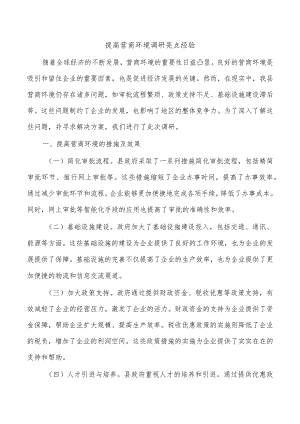 提高营商环境调研亮点经验.docx
