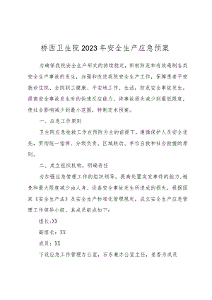 桥西卫生院2023年安全生产应急预案.docx