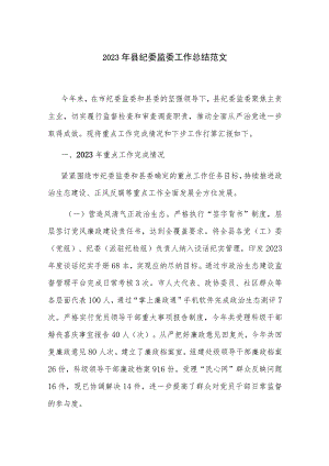 2023年县纪委监委工作总结范文.docx