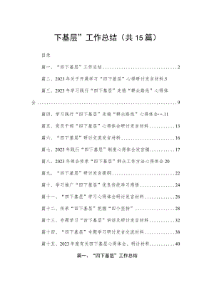 “四下基层”工作总结15篇供参考.docx