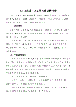 x乡镇党委书记基层党建调研报告.docx