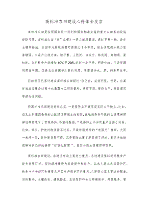 高标准农田建设心得体会发言.docx