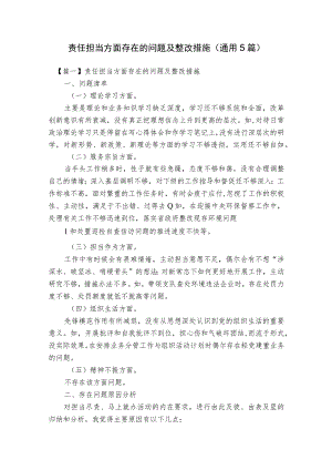 责任担当方面存在的问题及整改措施(通用5篇).docx