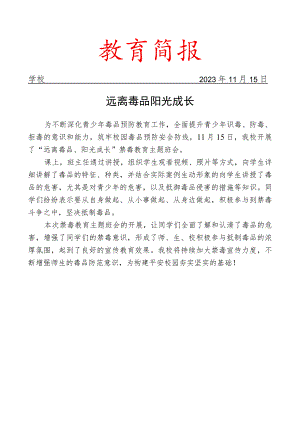 开展禁毒主题宣传教育活动简报.docx