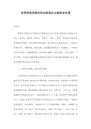 学思想强党敢性担当抓落实主题教育党课.docx