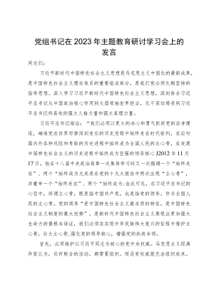 党组书记在2023年主题教育研讨学习会上的发言.docx
