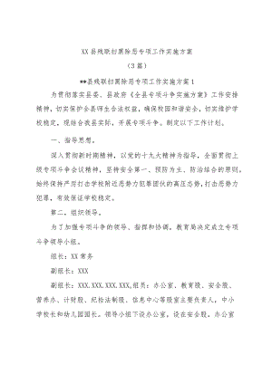 (3篇)XX县残联扫黑除恶专项工作实施方案.docx