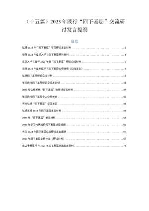 （十五篇）2023年践行“四下基层”交流研讨发言提纲.docx