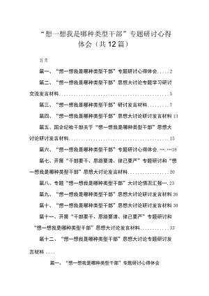“想一想我是哪种类型干部”专题研讨心得体会【12篇精选】供参考.docx