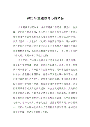 村干部学习贯彻2023年主题教育学习心得体会五篇.docx