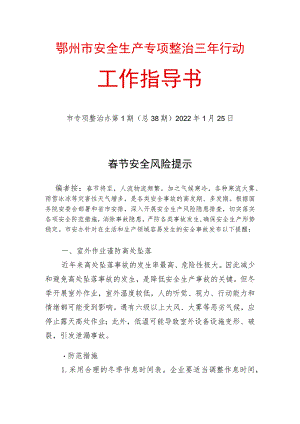 鄂州市安全生产专项整治三年行动工作指导书.docx
