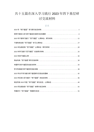 共十五篇在深入学习践行2023年四下基层研讨交流材料.docx