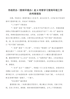 市政府办（营商环境办）赴X考察学习营商环境工作的考察报告.docx
