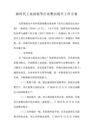 新时代工业涂装等行业整治提升工作方案.docx