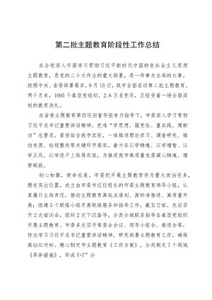 市委书记在第二批主题教育阶段性推进会上的汇报发言.docx
