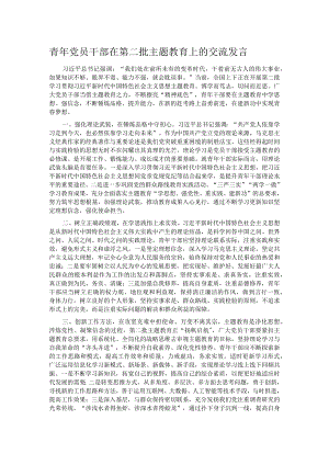 青年党员干部在第二批主题教育上的交流发言.docx