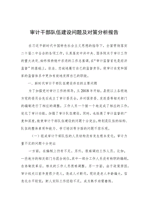 审计干部队伍建设问题及对策分析报告.docx