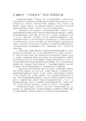 乡2023年“工作落实年”活动工作情况汇报.docx