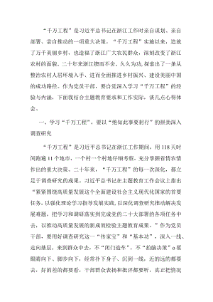 在学习浙江千万工程经验所蕴含的理念方法和经验启示专题研讨会上的发言.docx