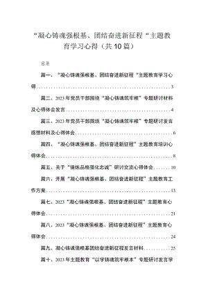“凝心铸魂强根基、团结奋进新征程“专题学习心得（共10篇）.docx