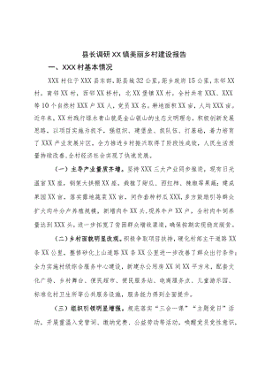 县长调研镇美丽乡村建设报告.docx