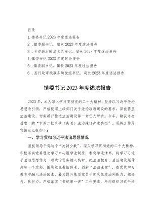 党政主要负责人2023年度述法报告汇编6篇.docx
