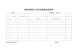 镇赉县居民小区充电桩建设排查表.docx