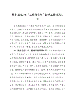 某乡2023年“工作落实年”活动工作情况汇报.docx
