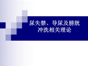 尿失禁、导尿及膀胱冲洗相关理论.ppt