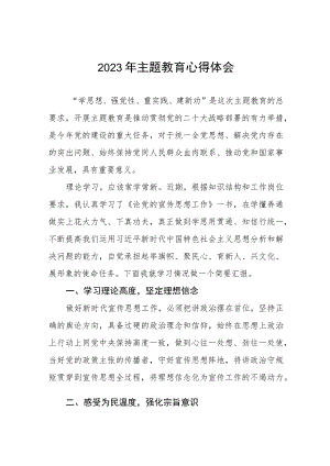 五篇学校宣传干部2023年主题教育心得体会.docx