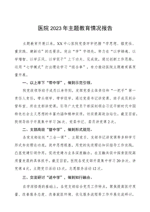 医院2023年关于推进主题教育阶段性总结汇报四篇.docx