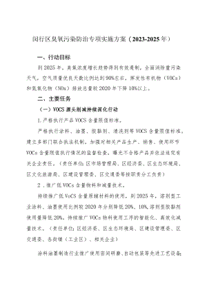 闵行区臭氧污染防治专项实施方案2023-2025年.docx