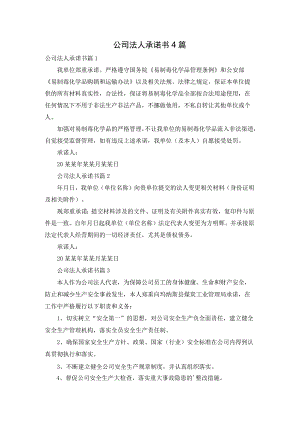公司法人承诺书4篇.docx
