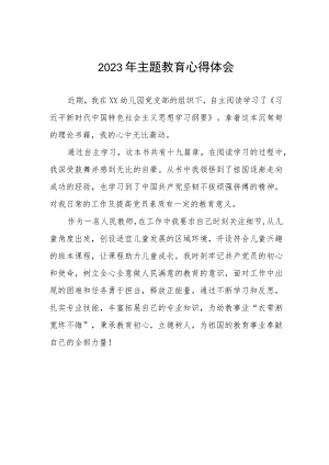 幼儿园教师2023年主题教育心得体会十篇.docx