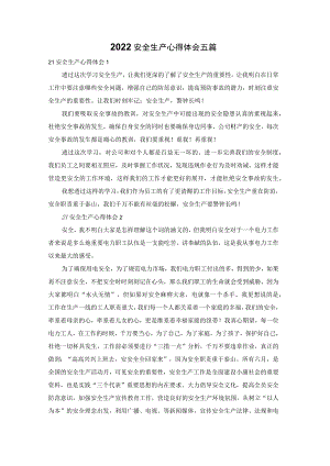 2022安全生产心得体会五篇.docx