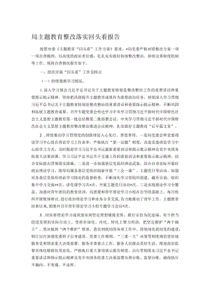 局主题教育整改落实回头看报告.docx