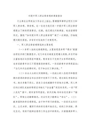 对提升军人职业荣誉感的调查报告.docx