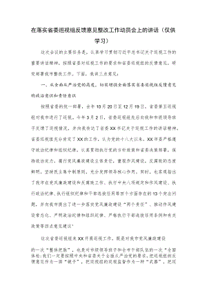 在落实省委巡视组反馈意见整改工作动员会上的讲话.docx