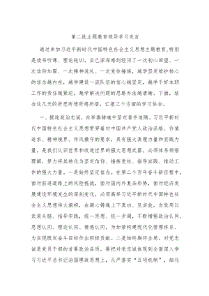 第二批主题教育领导学习发言 .docx
