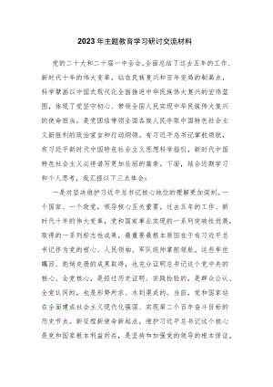 2023年主题教育学习研讨交流材料.docx