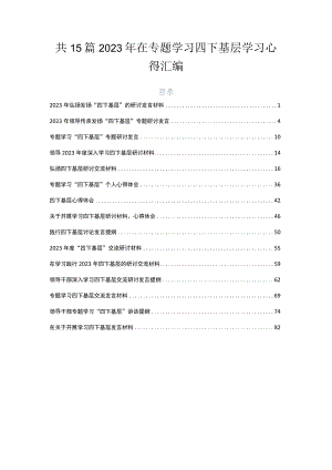 共15篇2023年在专题学习四下基层学习心得汇编.docx